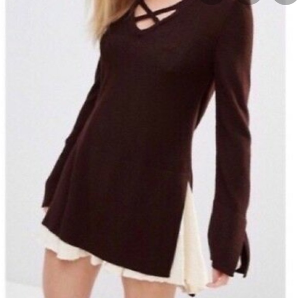 Free people knit asymmetrical top. - Picture 3 of 6